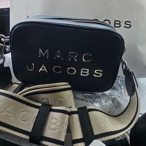 Marc Jacobs Navy Leather Logo Camera Bag